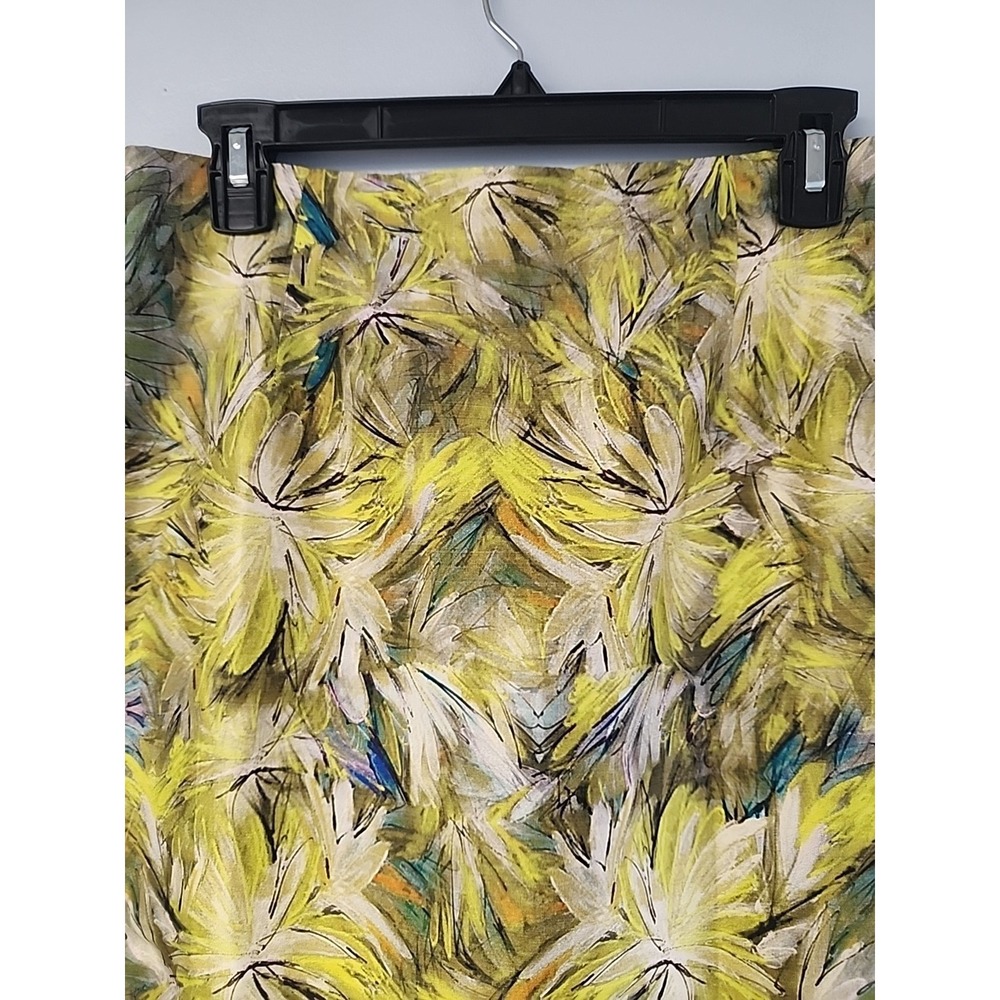 Doncaster Collection Womens Sz 6 Skirt Yellow Floral Silk Pencil Straight - Picture 2 of 7